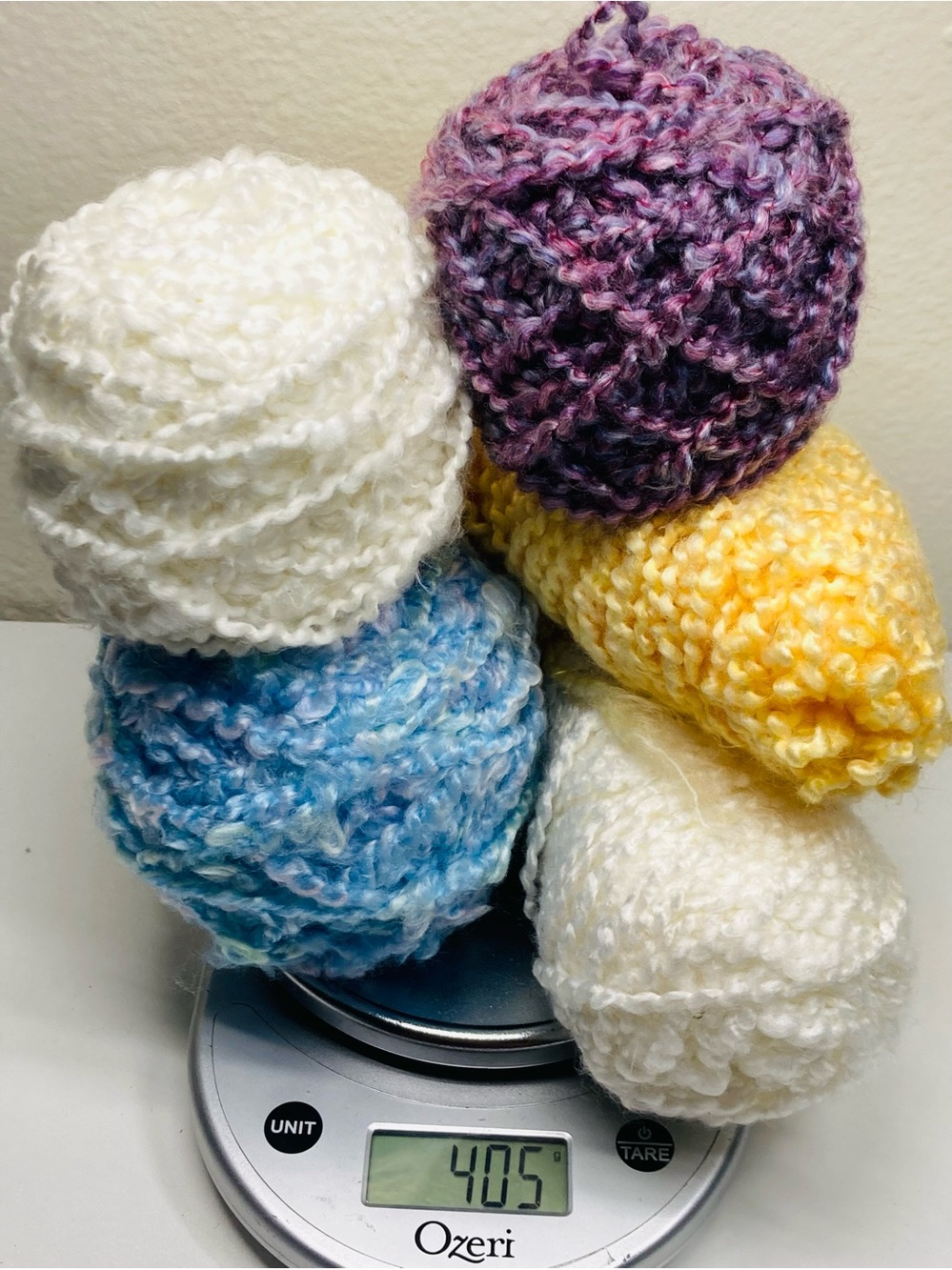 505 g / 14.29 oz Homespun Chunky Purple, Yellow, Blue & White Bundle